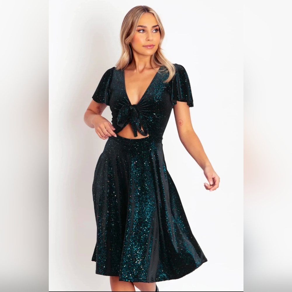 NWT Silent Night Velvet Rio Midi Dress Blackmilk Size Small S